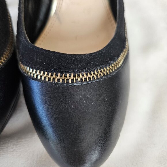 SIZE 8.5 Jessica Simpson Black Platform Zipper Trim Heels Pumps EUC - Picture 12 of 12